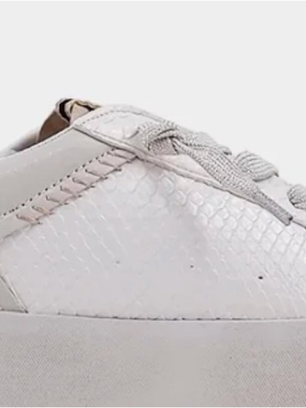 Shushop Ruby Sneakers in Ivory, Beige, and Silver - Picture 2 of 3
